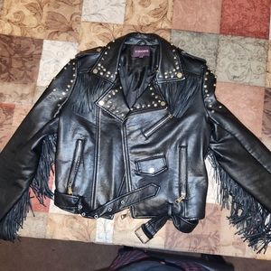 Black Faux Leather Motorcycle Jacket